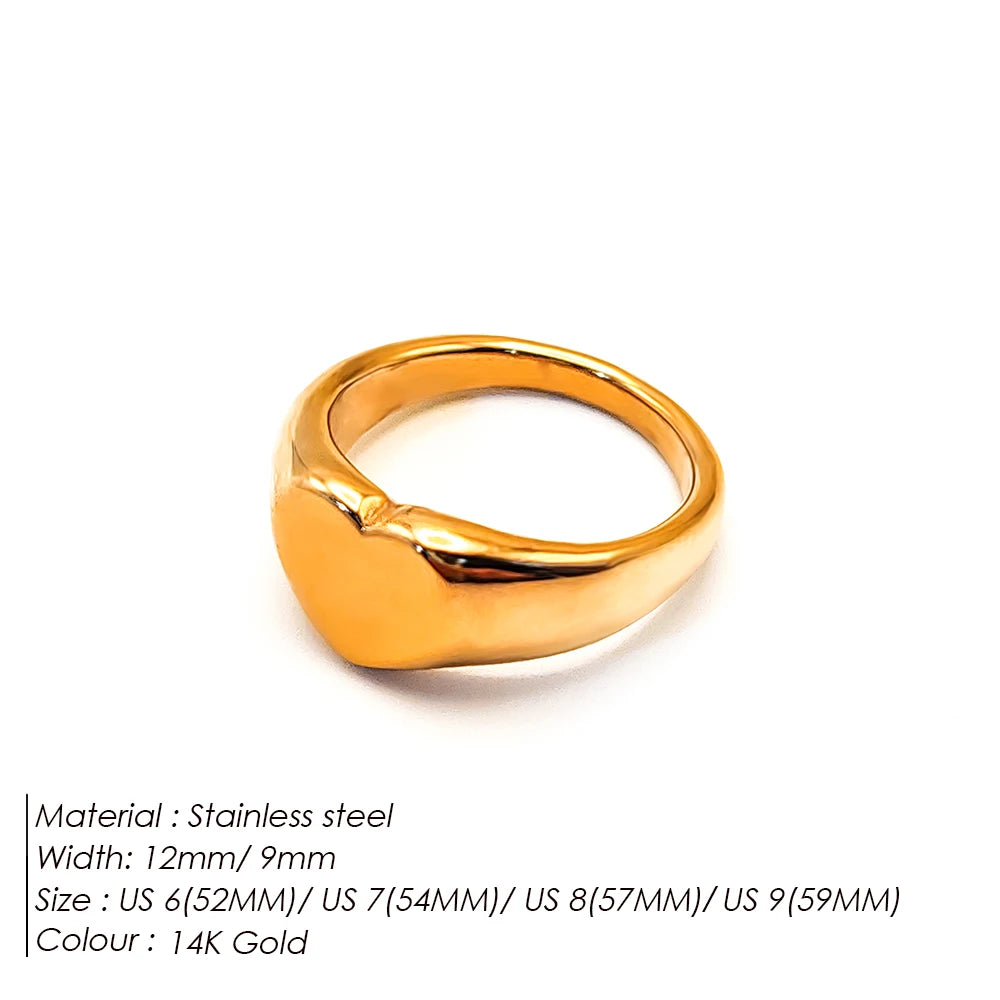 Minimalist Round Ring Gold Colour Plated Women's Rings for Parties and Festivals-HighTouch