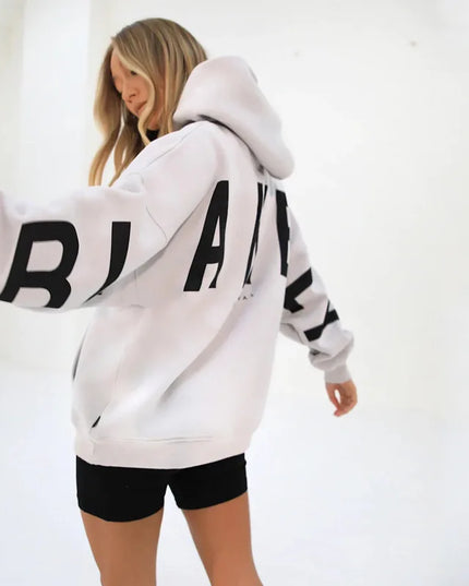 European American Fashion Printed Thick Loose Hoodie