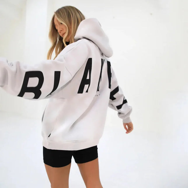 European American Fashion Printed Thick Loose Hoodie