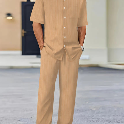 Men’s Summer Business Casual Set – Classic Shirt & Trousers