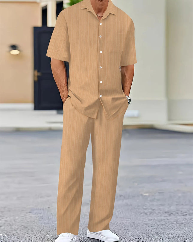 Men’s Summer Business Casual Set – Classic Shirt & Trousers