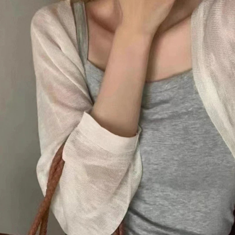 Lightweight Ice Polyster Sunscreen Cardigan for Women-HighTouch