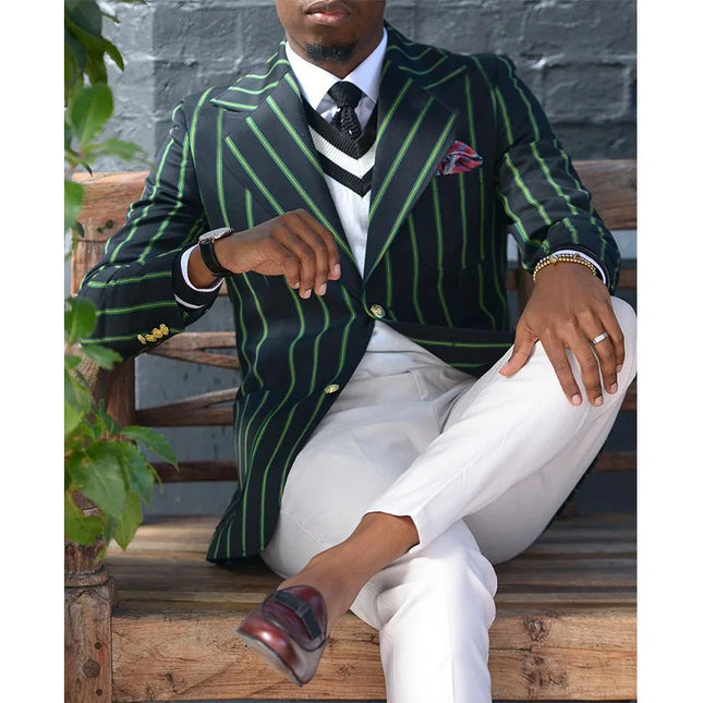Men’s Single-Breasted Slim Solid Blazer – Big Pocket Casual Suit Jacket