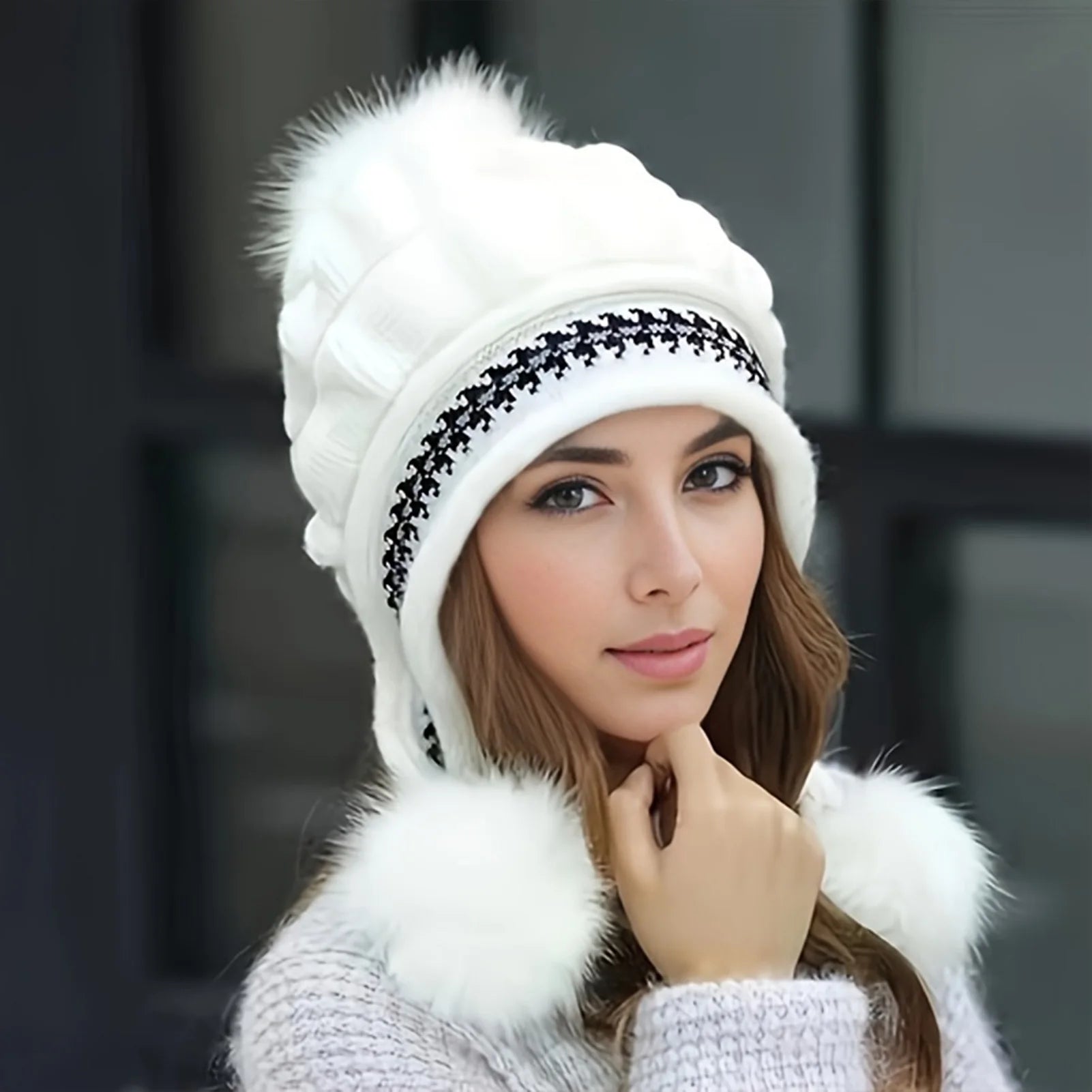 Women’s Fur & Fleece-Lined Earflap Beanie