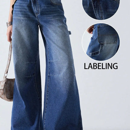 American Retro Wide-Leg Jeans Women