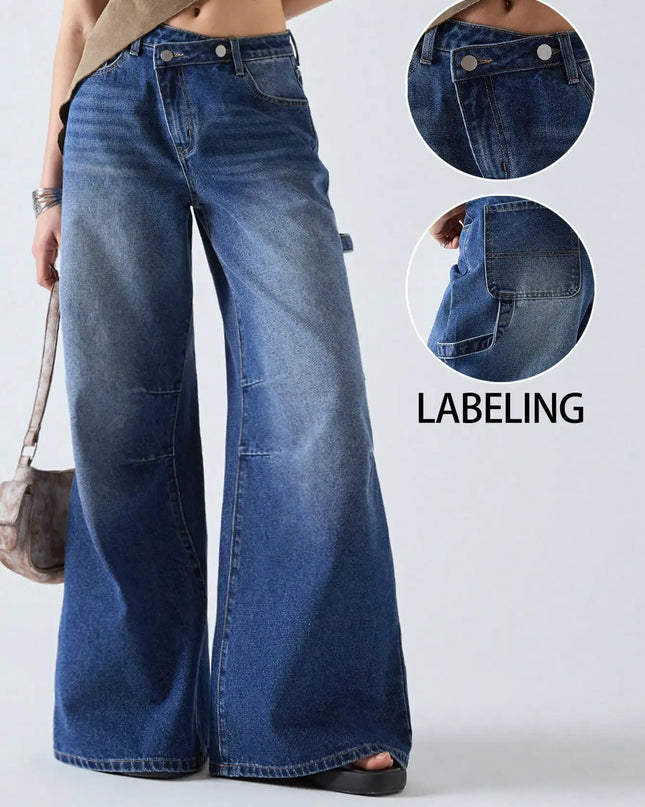 American Retro Wide-Leg Jeans Women