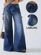 Women’s American Retro Wide-Leg Jeans High-Waist Denim Pants