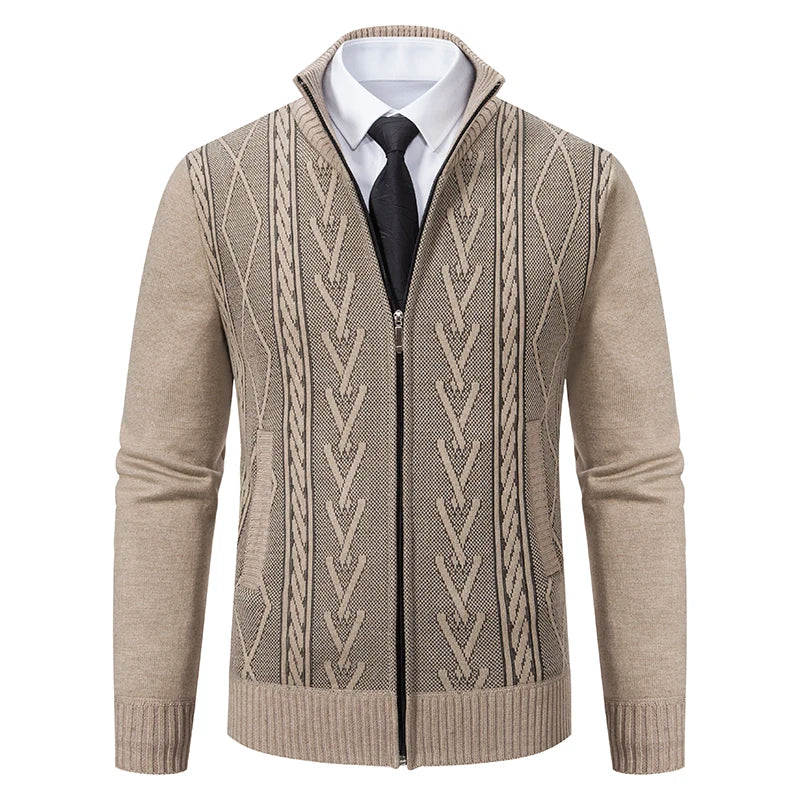 Men’s Cashmere Blend Padded Knitted Sweater Coat