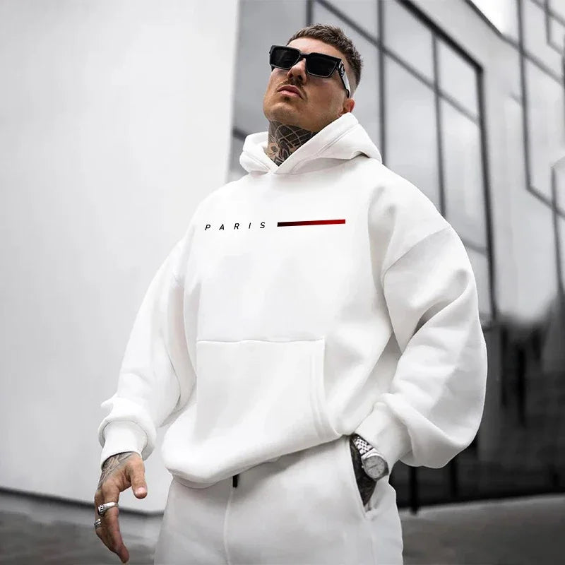 Men’s “Paris” Pullover Hoodie – All-Season Casual Comfort