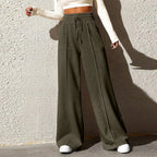 High‑Waisted Drawstring Wide‑Leg Sweatpants – Casual, Comfy & Chic-HighTouch