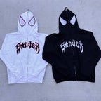 Y2K Spider Graphic Zip-Up Hoodie Unisex-HighTouch