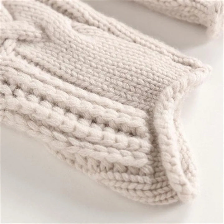 Women’s Cashmere Blend Cable Knit Sweater with High Neck