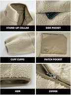 Oversized Sherpa Fleece Jacket Men-HighTouch