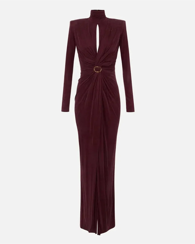 Custom High-Neck Mermaid Evening Gown | Long Sleeve, Elegant Fit