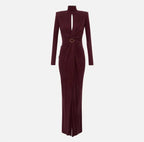 Women’s High Neck Mermaid Evening Gown Long Sleeve Elegant Dress-HighTouch