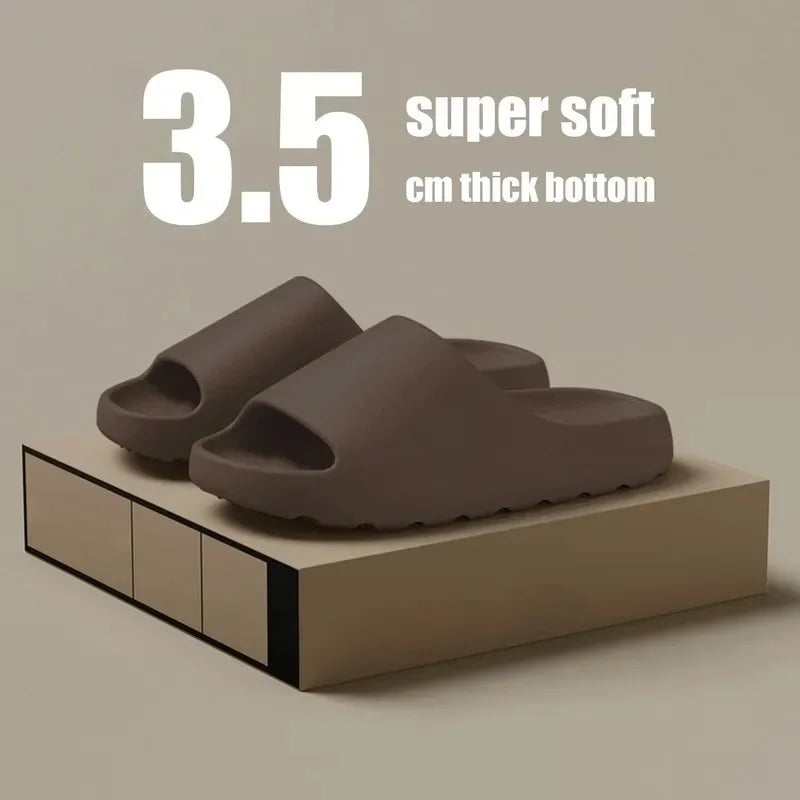 Cloud‑Style Thick‑Sole EVA Slides – Plush Cocoa Comfort for Beach or Home-HighTouch