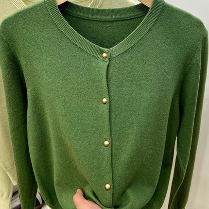 Cozy Chic Long‑Sleeve Open‑Front Knit Cardigan – For Spring & Autumn
