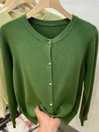 Cozy Chic Long‑Sleeve Open‑Front Knit Cardigan – For Spring & Autumn-HighTouch