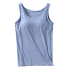 Plus-Size Tank Top with Built-In Bra – Sleek & Supportive Summer Camisole-HighTouch