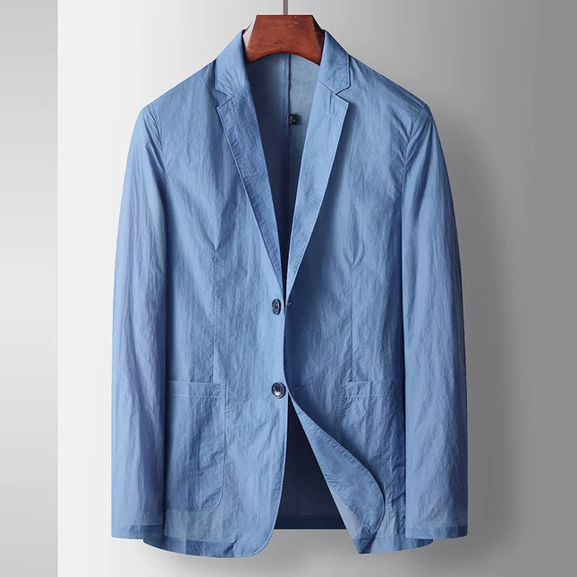 Men’s Single‑Breasted Turn‑Down Collar Blazer – Business Casual Tailored Coat