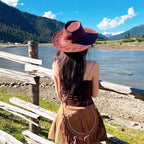 Bride Embellished Cowgirl Hat – Wide-Brim Bridal Fedora-HighTouch