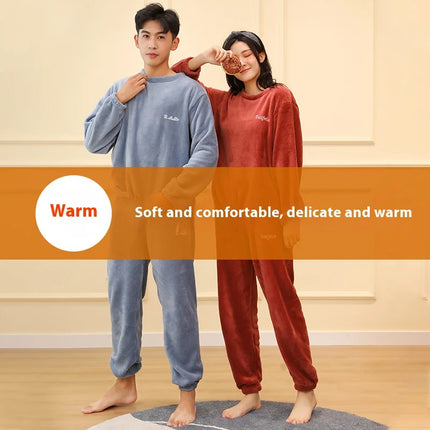 Thick Coral Velvet 2-Piece Pajama Set Men