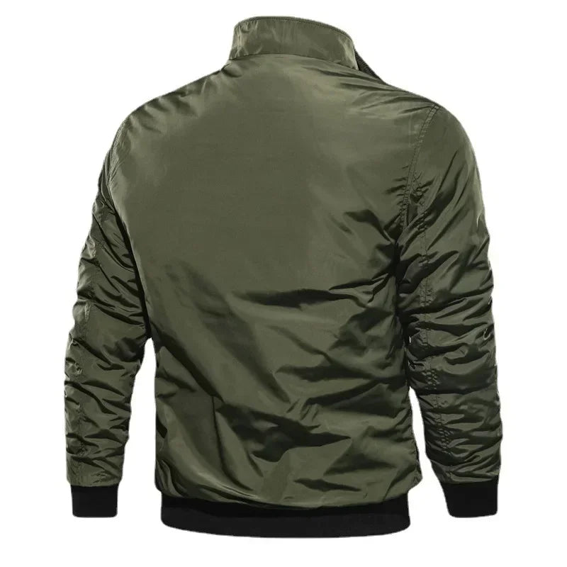 Men’s Slim-Fit Cotton Bomber Jacket-HighTouch