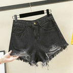 Denim Shorts for Women – Korean Loose Fit Summer Hot Pants-HighTouch