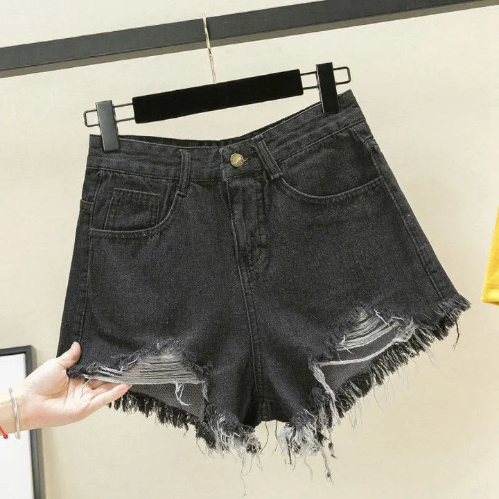 Denim Shorts for Women – Korean Loose Fit Summer Hot Pants-HighTouch