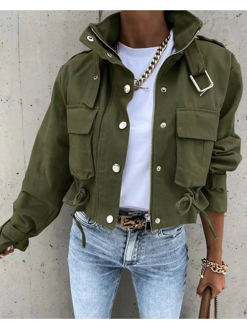 Women’s Street-Chic Button Jacket