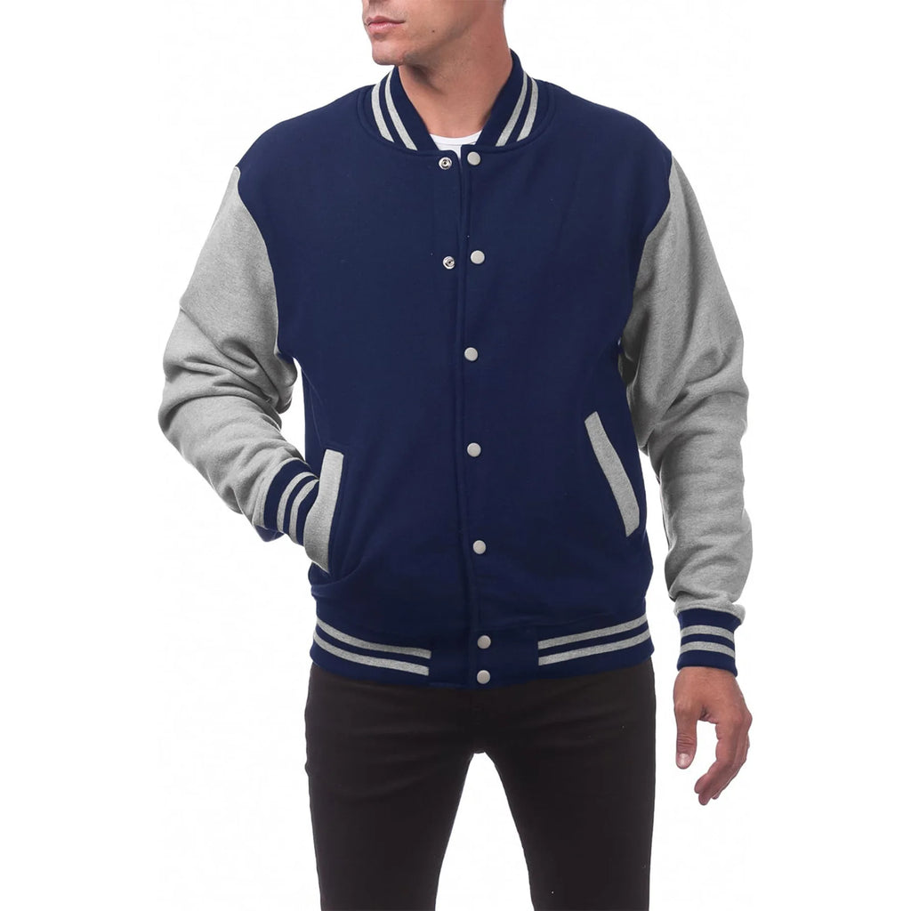 Men’s Loose-Fit Baseball Jersey Bomber Jacket-HighTouch