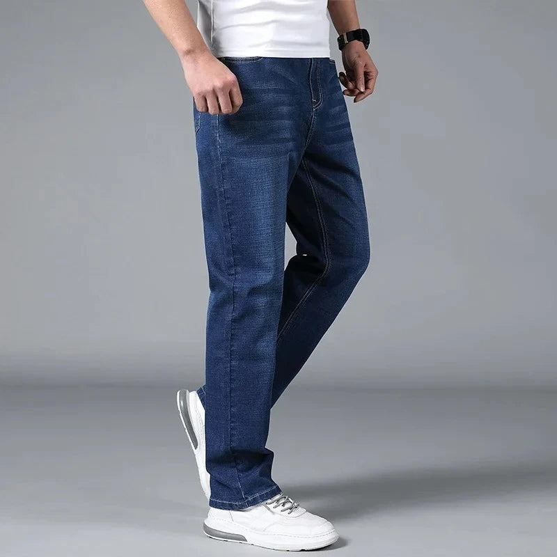 Tall Men’s Stretch Black Straight-Leg Jeans-HighTouch
