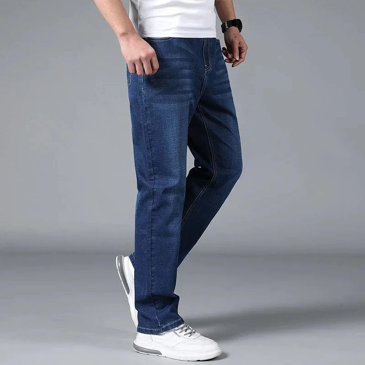 Tall Men’s Stretch Black Straight-Leg Jeans-HighTouch