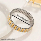 Gold Colour Titanium Steel Heart Elastic Bracelet-HighTouch