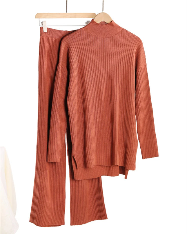 Women’s Knit Turtleneck Tracksuit Set