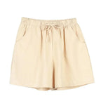 Women’s High-Waist Cotton Linen Shorts-HighTouch