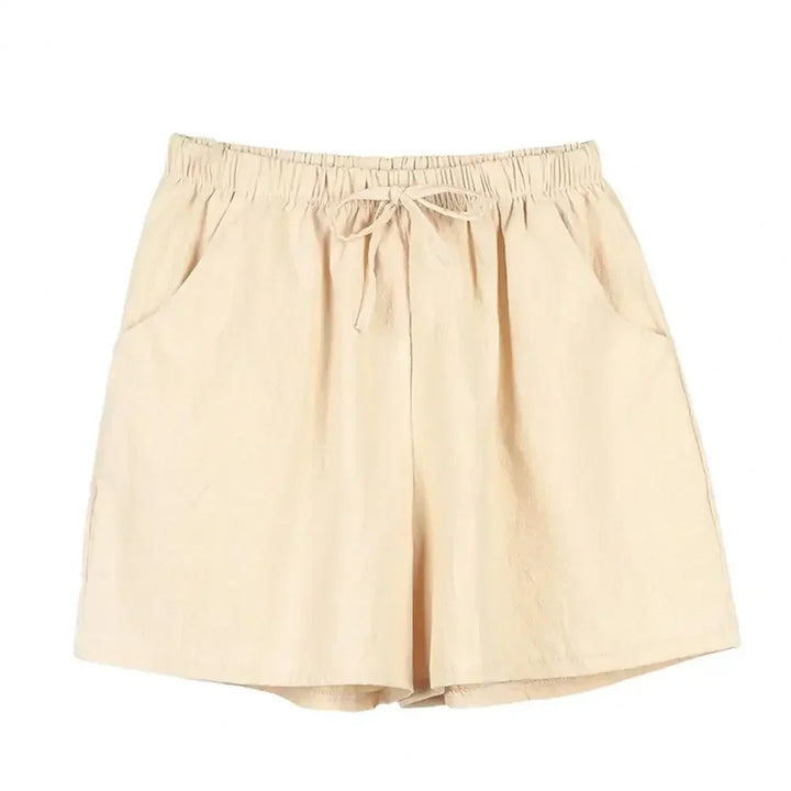 Women’s High-Waist Cotton Linen Shorts-HighTouch
