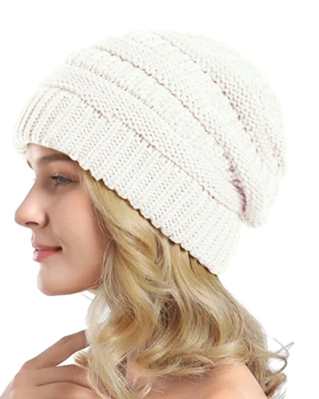 Chunky Wool Cuffed Knit Beanie