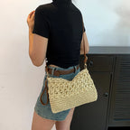 Stylish Straw Crossbody Bag – Woven Shoulder Purse-HighTouch