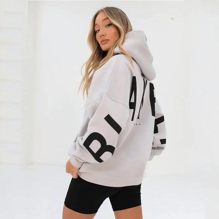 European American Fashion Printed Thick Loose Hoodie