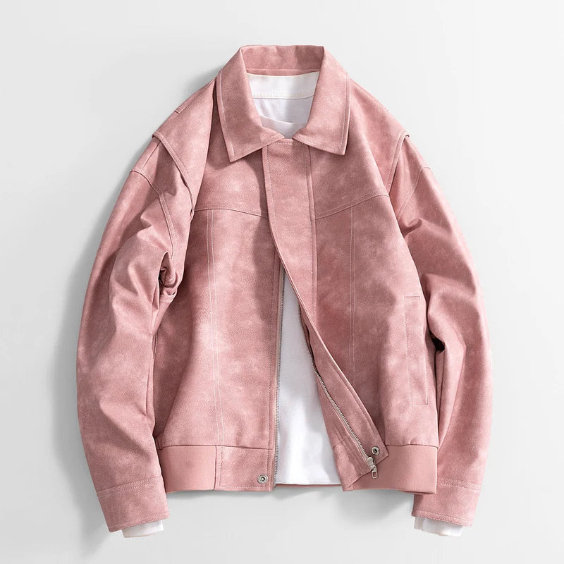 Men's Vegan Leather Bomber Jacket