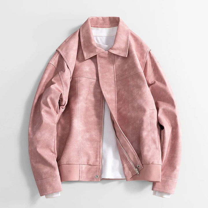 Men's Vegan Leather Bomber Jacket