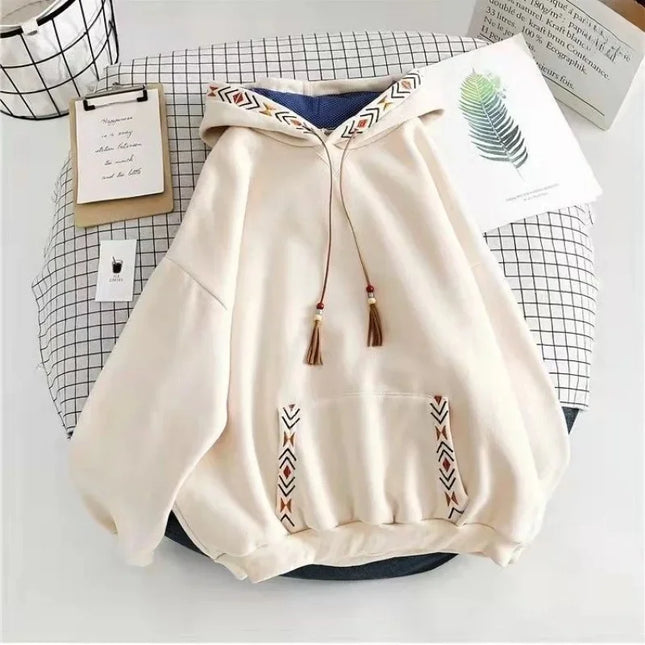 Fleece-Lined Oversized Cotton Hoodie – Cozy Lazy-Style  Trendy