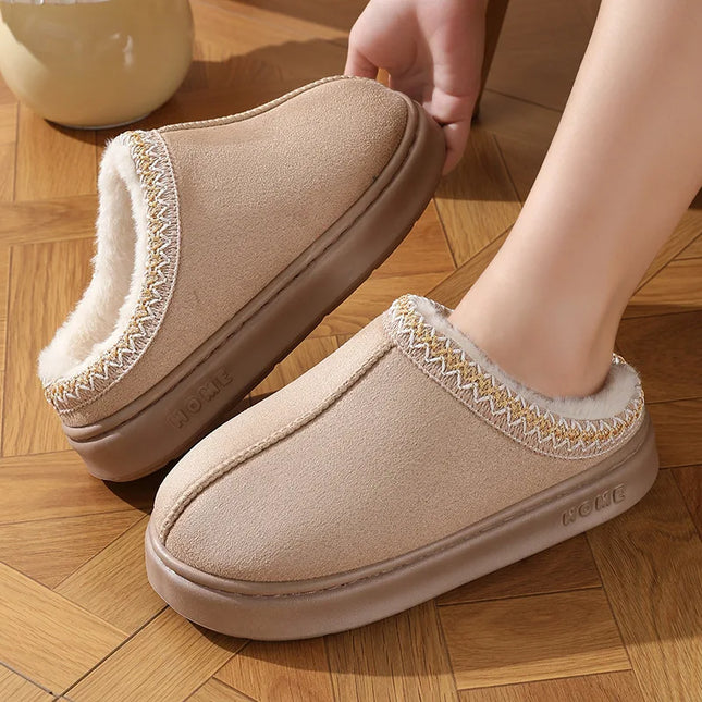 New Fluffy Slippers Women House Flats Fashion Plush Winter Designer Shoes