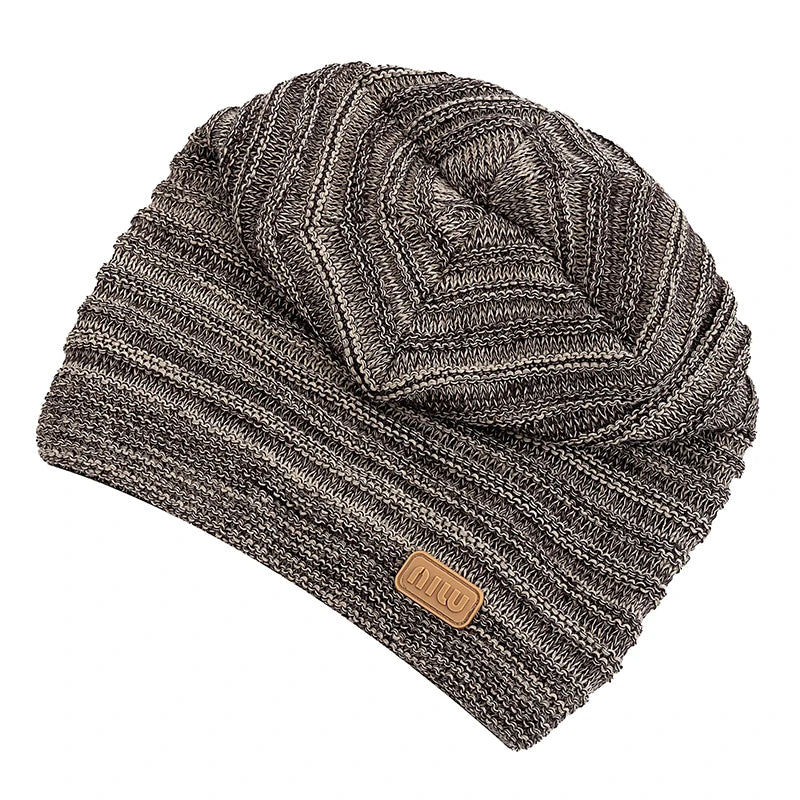 Unisex Striped Slouchy Winter Beanie