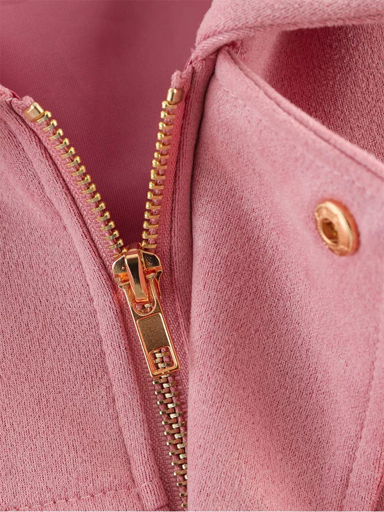 Women Oversized Suede Bomber Jacket Casual Zip Up-HighTouch