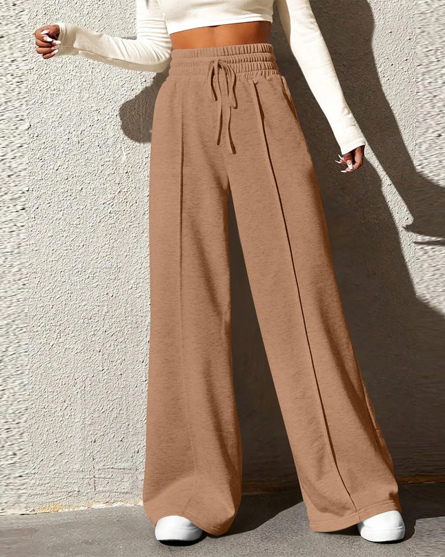 High‑Waisted Drawstring Wide‑Leg Sweatpants – Casual, Comfy & Chic