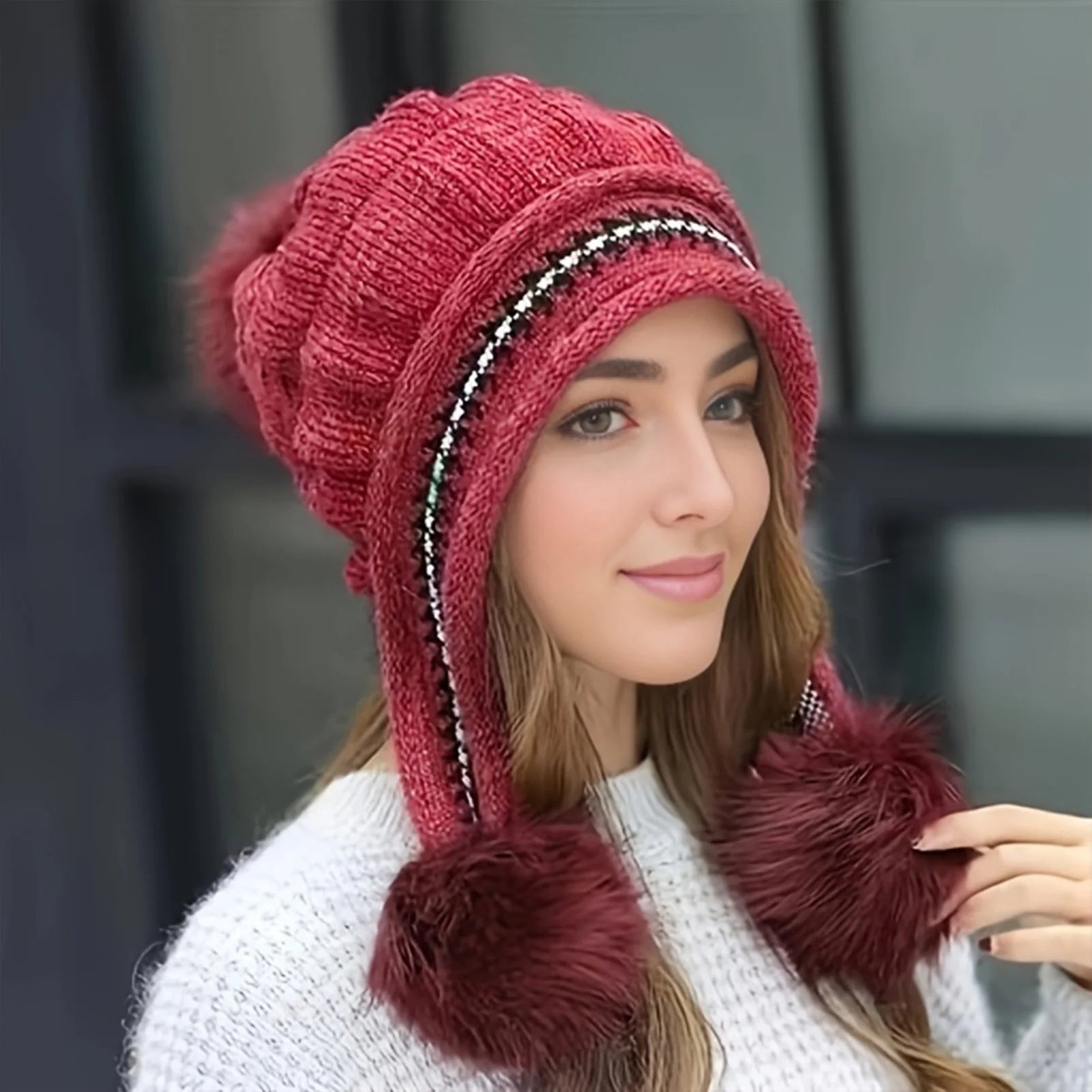 Women’s Fur & Fleece-Lined Earflap Beanie