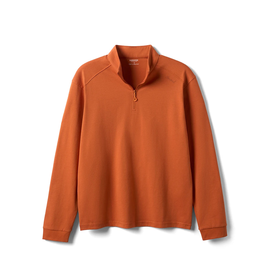 Half-Zip Long Sleeve Tee – Regular Fit T-Shirts, 230gsm-HighTouch