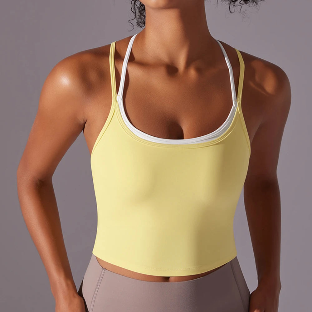 Backless Push-Up Yoga Top – Seamless Padded Workout Top Dames Push Up sport-HighTouch